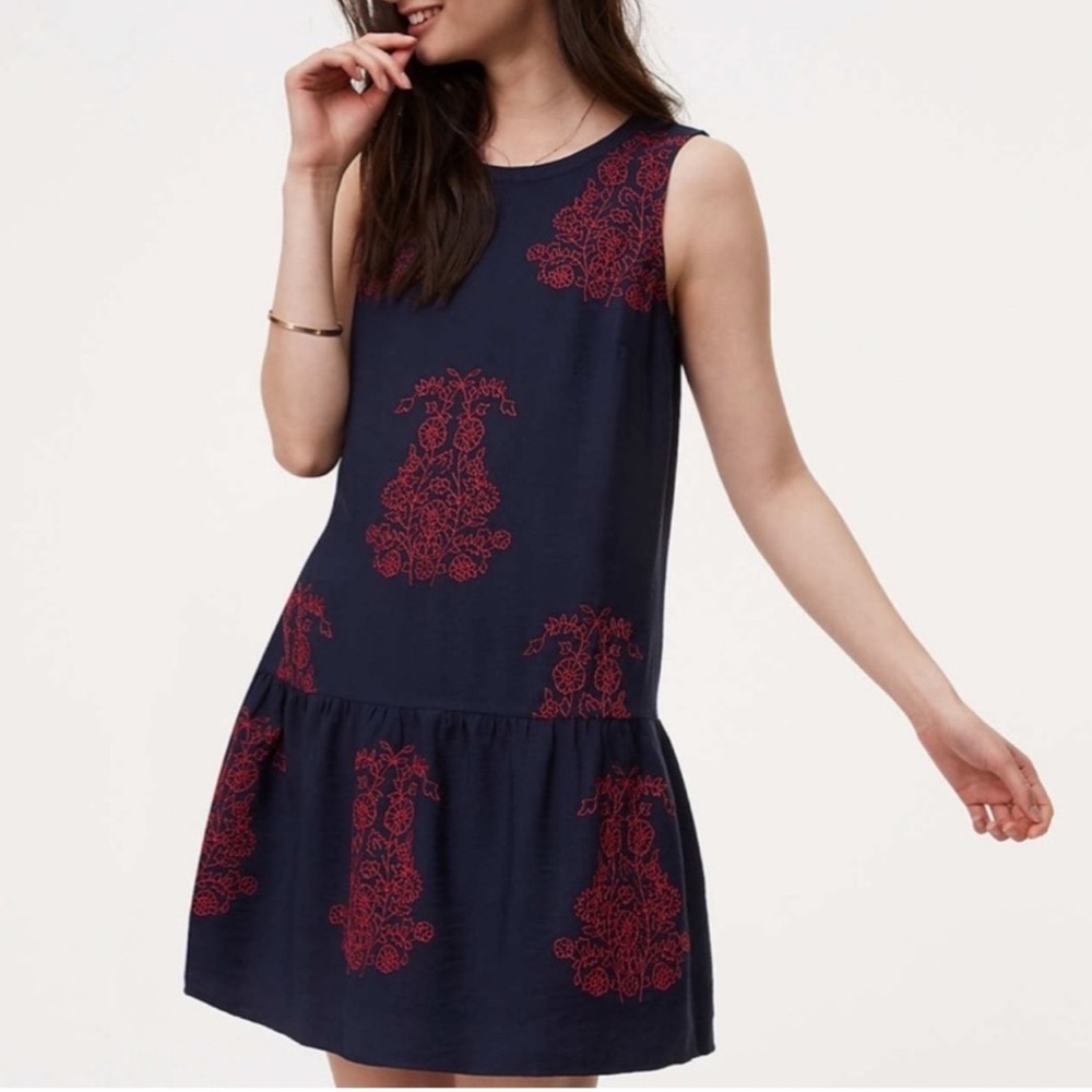 LOFT Drop Waist Floral Dress